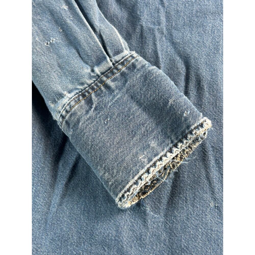Wrangler FR Flame Resistant Western Denim Work Shirt Men's Medium Regular - Picture 15 of 16